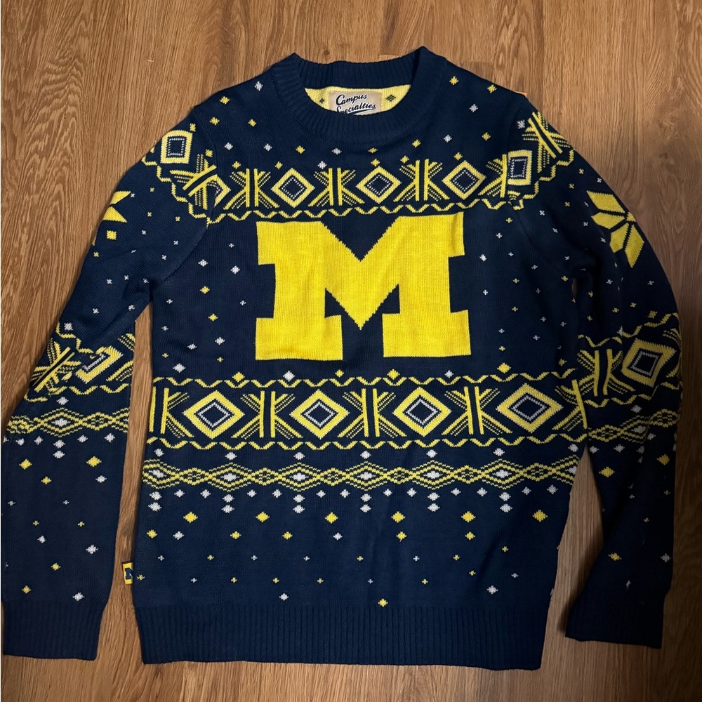 Champion Navy and Yellow Crewneck Sweater